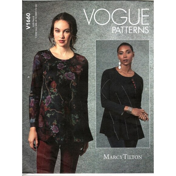 Vogue Patterns Other - Vogue V1660 Misses XS to M Marcy Tilton Tops and Tunics UNCUT Pattern